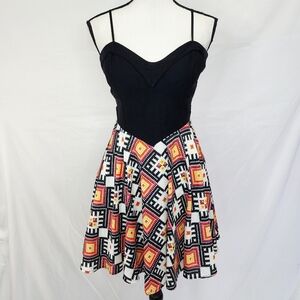 Emerald Sundae Women's Juniors Dress Size 11 Black Geometric Print